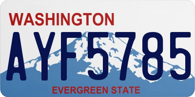 WA license plate AYF5785