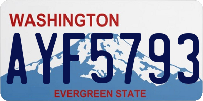 WA license plate AYF5793