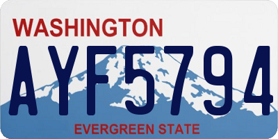 WA license plate AYF5794