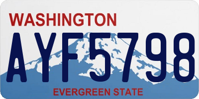 WA license plate AYF5798