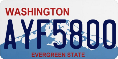 WA license plate AYF5800