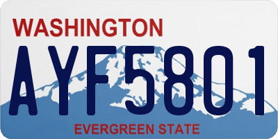 WA license plate AYF5801