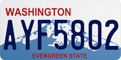 WA license plate AYF5802