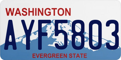 WA license plate AYF5803