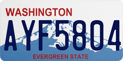 WA license plate AYF5804
