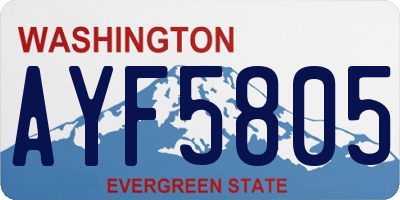 WA license plate AYF5805