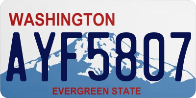 WA license plate AYF5807