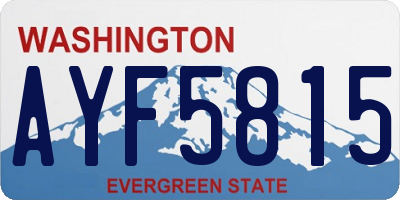 WA license plate AYF5815
