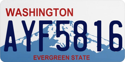 WA license plate AYF5816