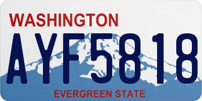 WA license plate AYF5818