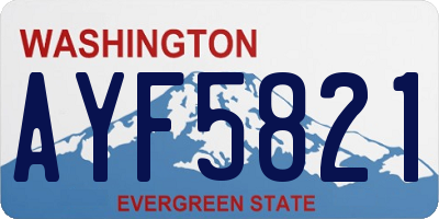 WA license plate AYF5821