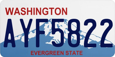 WA license plate AYF5822