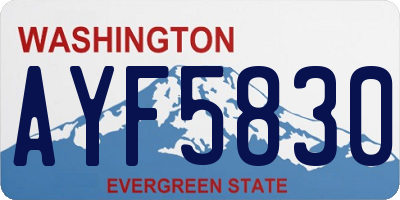 WA license plate AYF5830