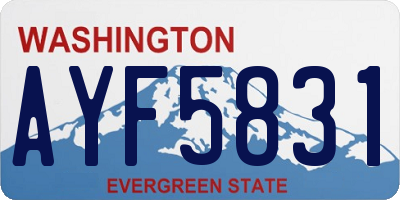 WA license plate AYF5831