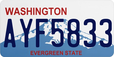 WA license plate AYF5833