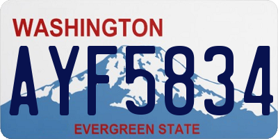 WA license plate AYF5834