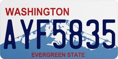 WA license plate AYF5835