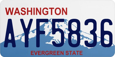 WA license plate AYF5836