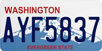 WA license plate AYF5837