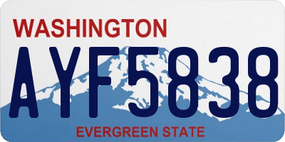 WA license plate AYF5838