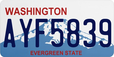 WA license plate AYF5839