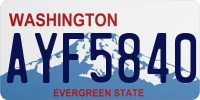 WA license plate AYF5840