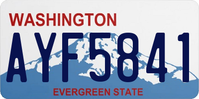 WA license plate AYF5841