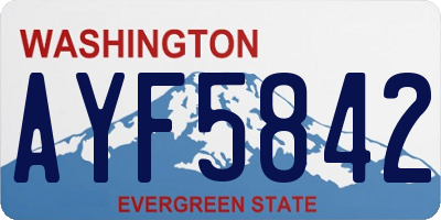 WA license plate AYF5842