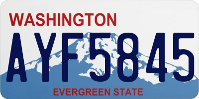WA license plate AYF5845