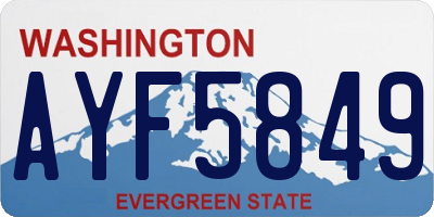 WA license plate AYF5849