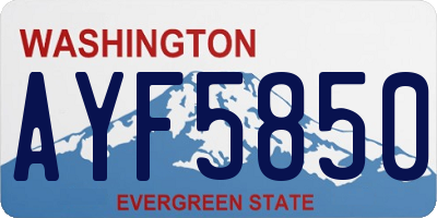 WA license plate AYF5850