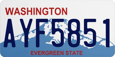 WA license plate AYF5851