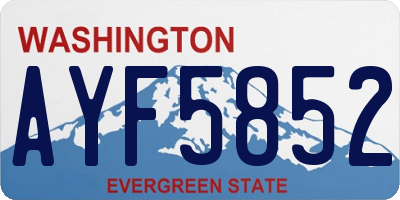 WA license plate AYF5852