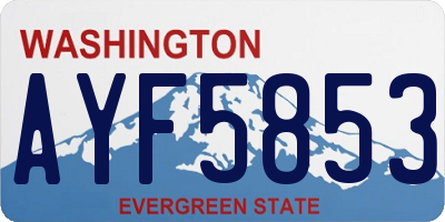 WA license plate AYF5853