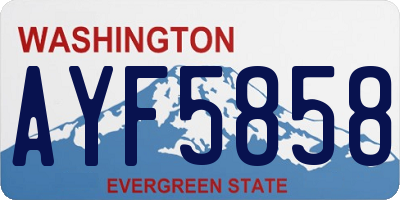 WA license plate AYF5858