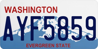 WA license plate AYF5859