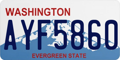 WA license plate AYF5860