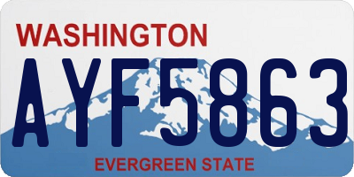 WA license plate AYF5863