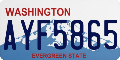 WA license plate AYF5865