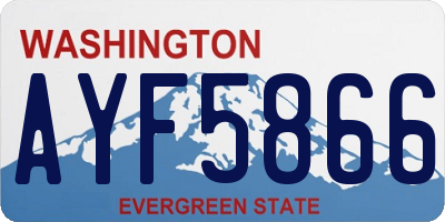 WA license plate AYF5866