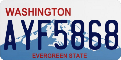 WA license plate AYF5868
