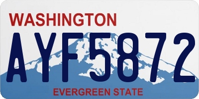 WA license plate AYF5872