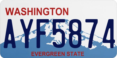 WA license plate AYF5874