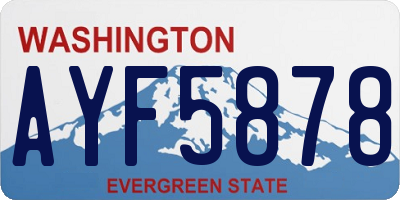 WA license plate AYF5878