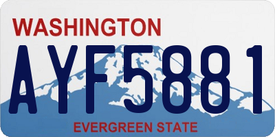 WA license plate AYF5881