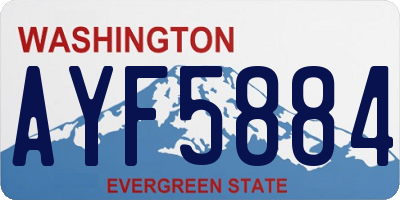 WA license plate AYF5884