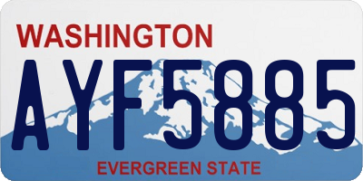WA license plate AYF5885