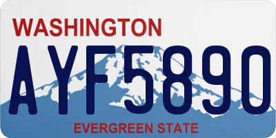 WA license plate AYF5890