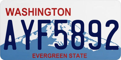 WA license plate AYF5892