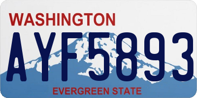WA license plate AYF5893